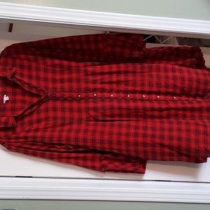 Cato red plaid long sleeve dress size 26/28